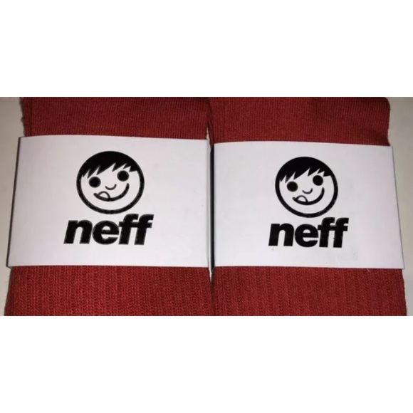 Neff Crew Socks 2 Pair Men 6.5-12 Red w/ White & Logo Skate Snowboard BMX NEW! - Picture 2 of 10
